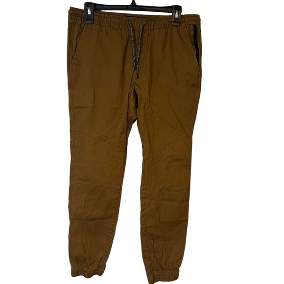 Brooklyn Cloth BKC Mens Joggers Size Medium Tappered Ankle Brown Pockets Drawstr - Picture 1 of 11